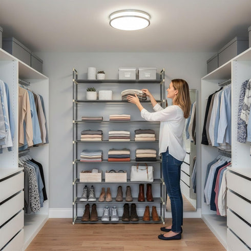 8-Tier Closet, 40 Home-Complete Shoe Rack - Shoe Organizer for Bathroom, Entryway - Shelf Holds Pairs Sneakers, Heels