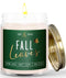 Fall Candles - 'Fall Leaves' Scented Candle with Autumn Leaves, Clove & Musk, Essential Oils, 9oz Jar, 50Hr Burn, Made