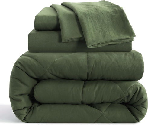 Set 5 Set, Set Set, NTBAY Twin Comforter with Sheets, Pieces Soft and Breathable Twin Bedding Twin Bed in a Bag, Down