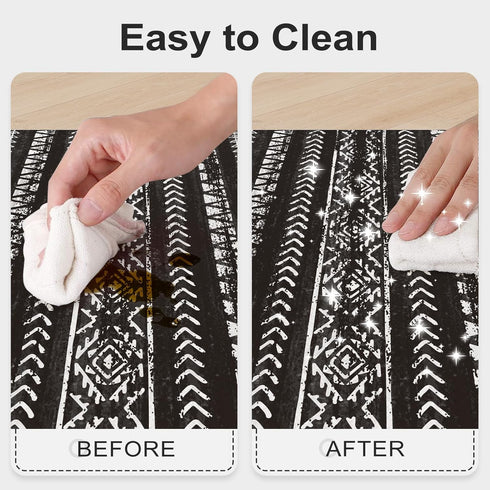 Kitchen Mats Cushioned Anti Fatigue, Non Slip 2 Piece Memory Foam Kitchen Mat Set for Sink, Laundry, Office, Black