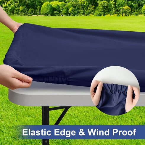 6 30" 72") homing Rectangle Table Cloth Cover, Waterproof Polyester Elastic Fitted Tablecloth, Fits for Foot Folding