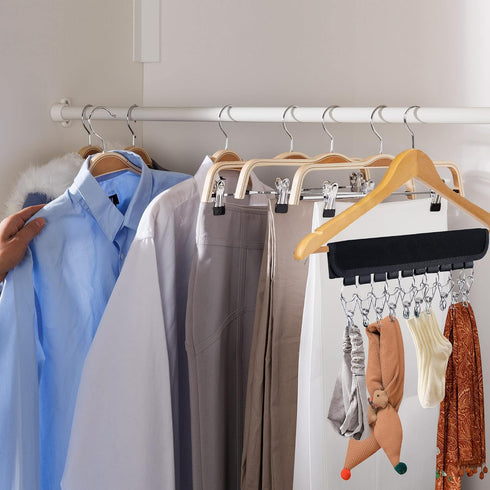 Hat Rack for Baseball Caps - Organizer Holder for Hanger & Room Closet Display, 2 Pack with 10 Hat Storage Clips (Black)