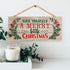 Have Yourself a Merry Little Christmas Hanging Sign, 5 x 10 Wood Plank Design