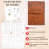 Blank Recipe Book To Write In Your Own Recipes - 5.6 X 8.2 Recipe Ring Binder with PU Leather Cover