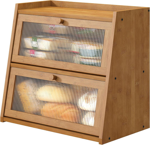 viewcare Extra Large Bread Box, Double Layer Bread Box for Kitchen Counter,