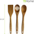 3 Piece Acacia Wood Kitchen Utensils Set, Wooden Cooking Utensils for Home and Kitchen