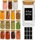 ComSaf Spice Jars with Label 4oz 16 Pack, Glass Spice Jars with