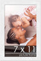 Poster Palooza 7x11 White Solid Pine Wood Picture Frame with UV Acrylic & Hanging Hardware