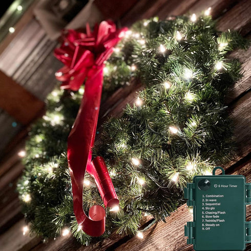 Christmas Lights - Battery Operated 50 LED String Lights with Auto-Timer and 8 Lighting Modes for Home Decoration, Warm