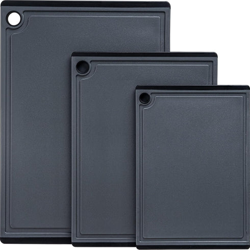 Plastic Cutting Boards for Kitchen, 3-Piece Large Set, Dishwasher Safe with Non-Slip Feet and Juice Grooves