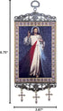 Religious Gifts The Divine Mercy Tapestry Icon Room Wall Decoration, 9 3/4 Inch with Crosses