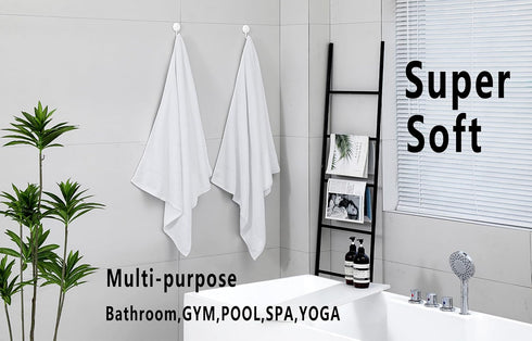 27.5x55 Inches Set 6 100 650GSM 6pieces) YTYC Luxury Bath Towels of Large, Percent Cotton Super Absorbent Soft Shower