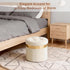 Room13x13x12.4(Beige,1pcs) xuperbonus Small Ottoman with Storage,Folding Round Ottoman with Gold Trim,Velvet Storage