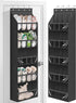 MISSLO 20 Pairs Over the Door Shoe Organizer, Narrow Hanging Shoe Rack for Closet, Black