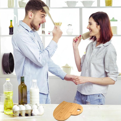 Heart Shaped Charcuterie Board, Unique Wooden Cutting Board for Meat and Cheese Platter (Bamboo)