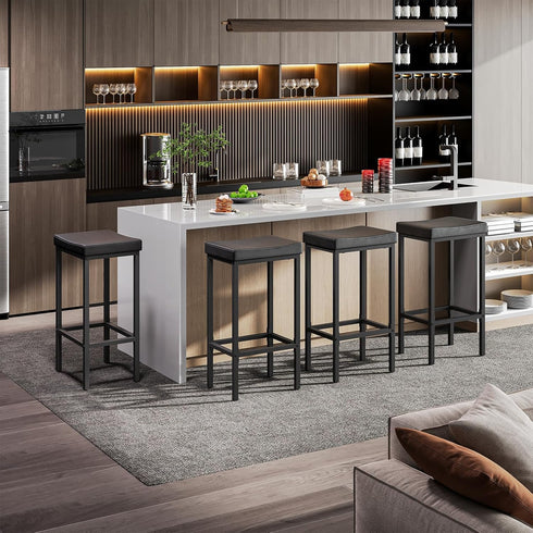 Set 2 Counter 24.8 Inches, 2.4" BB10BY01 HOOBRO Bar Stools, of Bar Chairs, Height Stools, Saddle Barstools with Curved