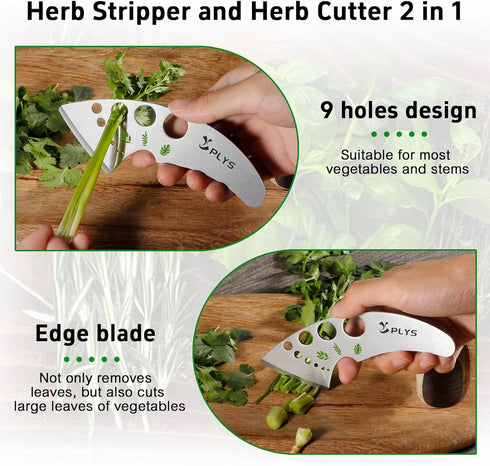 9 2026 Plys Herb Stripper Tool for Basil - Stainless Steel Kitchen Herb Cutter Holes, Unique Chef Tools for Kale