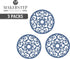 Makerstep Silicone Trivet Mat Set, 3 Heart Design Trivets, Non Slip Hot Pan Holder for Kitchen, Blue
