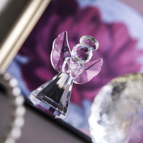 HDCRYSTALGIFTS 3-Inch Clear Crystal Guardian Angel Figurine Paperweight Decor Glass Statue Ornaments Gift for Women