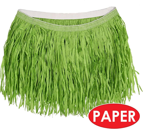 Beistle Adult Size Green Paper Grass Hula Skirt, Short Luau Costume Accessory, One