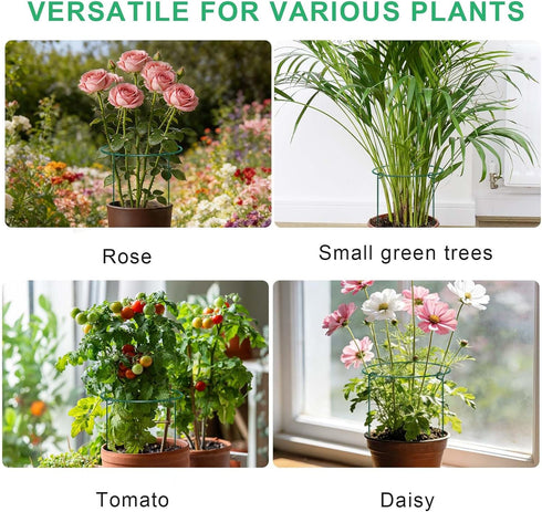 3 Pack (10" 17" Tomatoes,Rose,Astilbes,Vine HiGift Peony Cages Support Stakes Ring for Garden, Round Plant Support