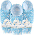 300 Count Cloud Blue Cupcake Liners, White Light Blue Cupcake Wrappers for Birthday Theme Party Baking