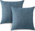OTOSTAR Set of 2 Linen Throw Pillow Covers, 22x22 Inch Decorative Cushion Covers for Home Decor, Blue