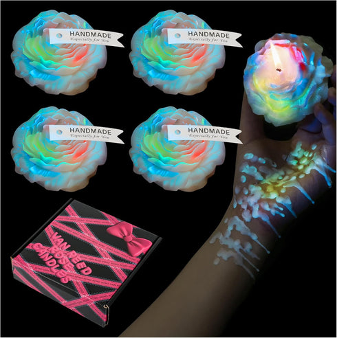 SUPXYC 4PCS Low Temperature Candle, Low Heat Body Safe Candles Wax Play, Romantic