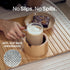 THE LAZY STORE Bamboo Couch Arm Tray for Drinks and Snacks with Detachable Cup Holder and Anti Slip Base, Foldable Sofa