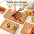 4-Piece Set Bamboo Cutting Boards for Kitchen, Wood Cutting Board with Juice Grooves & Built-in Handles, Easy Storage