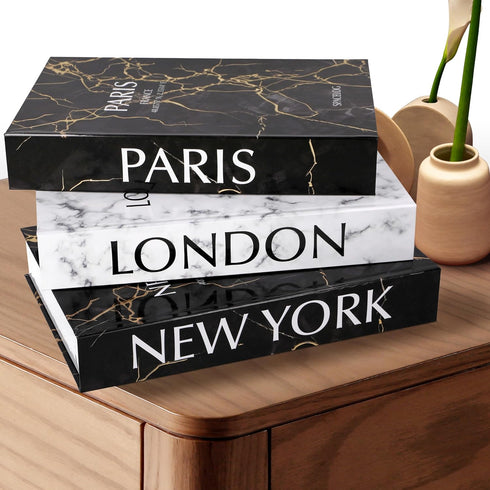 Spacelog Set 3 Set Decorative Books for Home Decor - of Faux Coffee Table Books for Modern Home Decoration, Fake