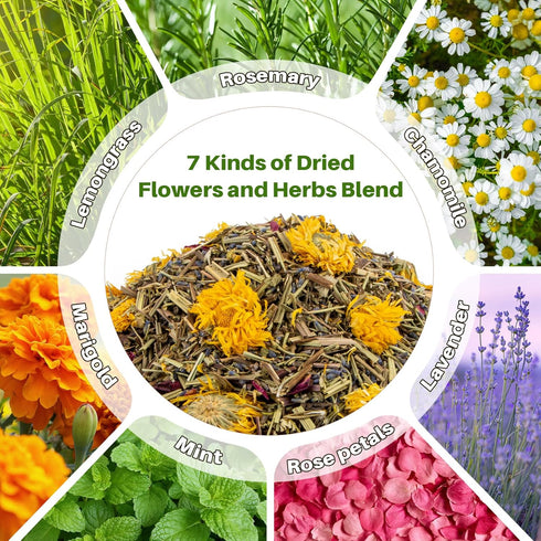 RAINFLOW 10oz Cozy Chicken Nesting Herbs - Natural Dried Herb Blend for Coop Comfort,Egg Laying Hens