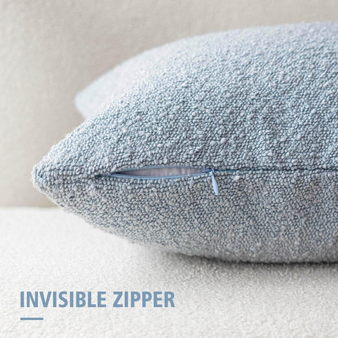 Cozy 18 18 Inch, 1PC, Foindtower Modern Textured Boucle Throw Pillow Covers Accent Solid Decorative Pillow Cases Woven