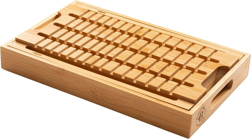 Bread Slicer for Homemade Bread - Bambuesi Upgraded Adjustable Bamboo Bread Cutter Board, Foldable Slicing Guide