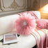 ELSKERJW 3D 14Inch Handmade Flower Round Throw Pillow Cute Decorative Daisy Accent Cushion Elegant Soft Floral Pillow