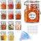 SPANLA Spice Jars, 12 Pack 4oz Small Glass Jars with Airtight Hinged