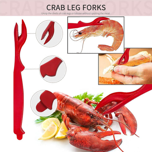 Reasmi Set 2 Cracker,2 Seafood,4 Forks,4 Shellers,2 Scissors,10 Candles,1 tool(25pcs) Crab Crackers and Tools with Crab
