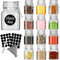 DHSBTLS 4oz Mini Square Spice Jars, 12 Pack Glass Mason Jars with Airtight Lid for Spices & Food Storage
