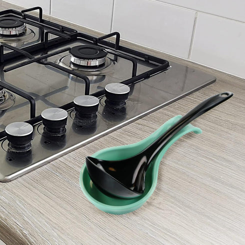 Reston Lloyd Kitchen Counter Utensil Spoon Rest for Ladles, Spaghetti Forks, & Spatulas, Seafoam