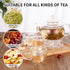 Set, 40OZ/1200ml 4 Set Glass Teapot Stovetop Safe Glass Tea Kettle with Double-Wall Tea Cups & Loose Tea Infuser & Tea