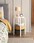 TB01BWK092 TUTOTAK Small Side Table, Round End Table, Night Stand, Bedside Table, Sofa Table with Storage Basket