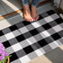 joybest Buffalo Plaid Doormats Rug 27.5 x 43 Inches, Black and White Checkered Cotton Hand-Woven Front Doormat for