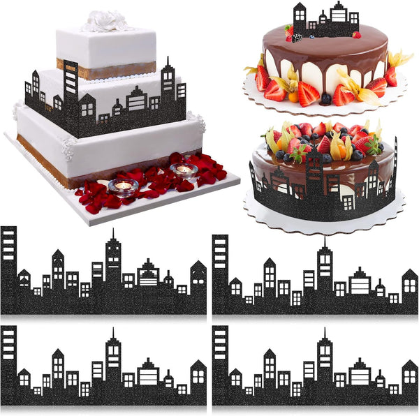 Marspark 10 Pieces Cake Border Decoration - Scenic Theme Cake Side Borders for Birthday Party Accessories