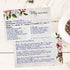 Vintage Floral Favorite Recipe Cards / 50 Pack Double Sided Cooking Ingredients Note Cards / 4" x 6"