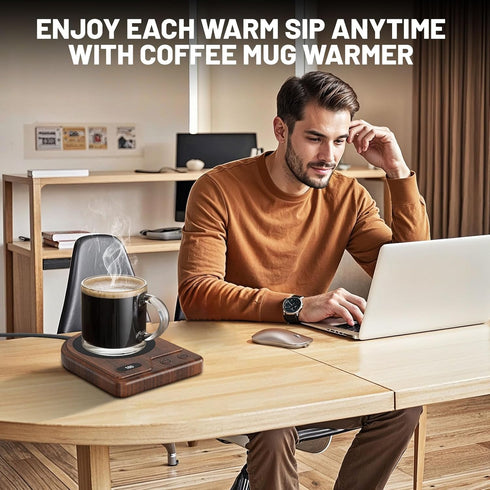 3 Settings, 2-12 Mug Warmer, Coffee Mug Warmer with Adjustable Temperature Coffee Warmer Auto Shutoff, Digital Display