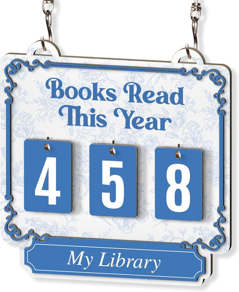 Books Read This Year Counter, Book Counter Sign for Reading Challenge, Books