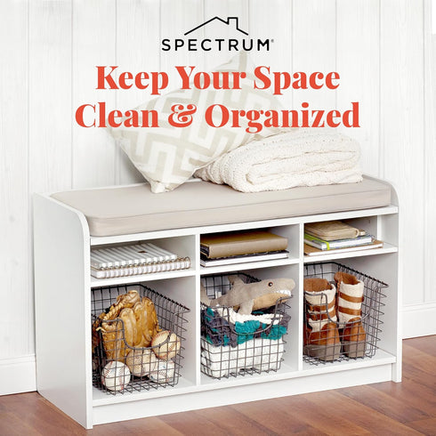Spectrum Wire Basket for Organizing (Small, Industrial Gray) - Sturdy Storage for Kitchen, Closet, Bathroom