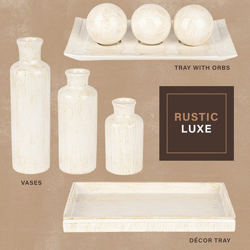 Counter 10"Lx6"Wx1"H Creative Scents Rustic Luxe Decorative Coffee Table Tray - Decor Tray for Home Decor Works as a