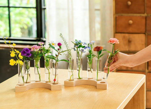 Melphoe Glass Bud Vases Small Flower Vase for Centerpieces Wedding Table Decorations, Home Decor, Propagation Station