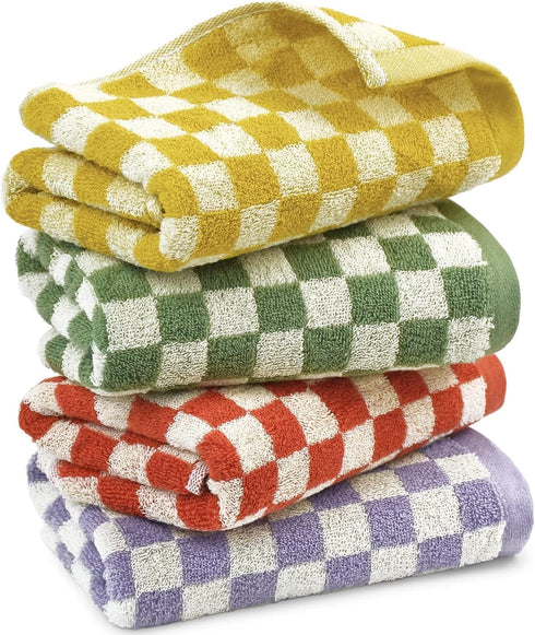 Jacquotha Hand Towels for Bathroom 4 Pack, Cotton Soft Absorbent for Face